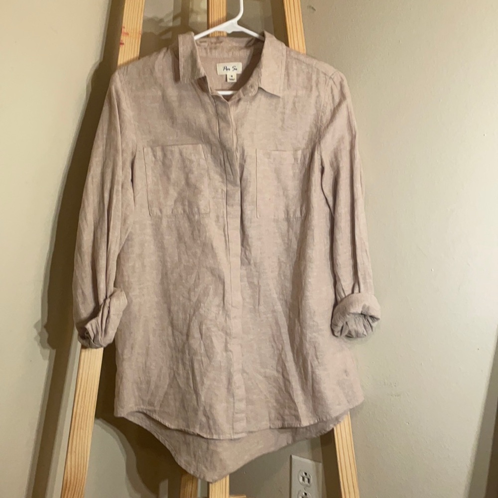 Light long button up earthy